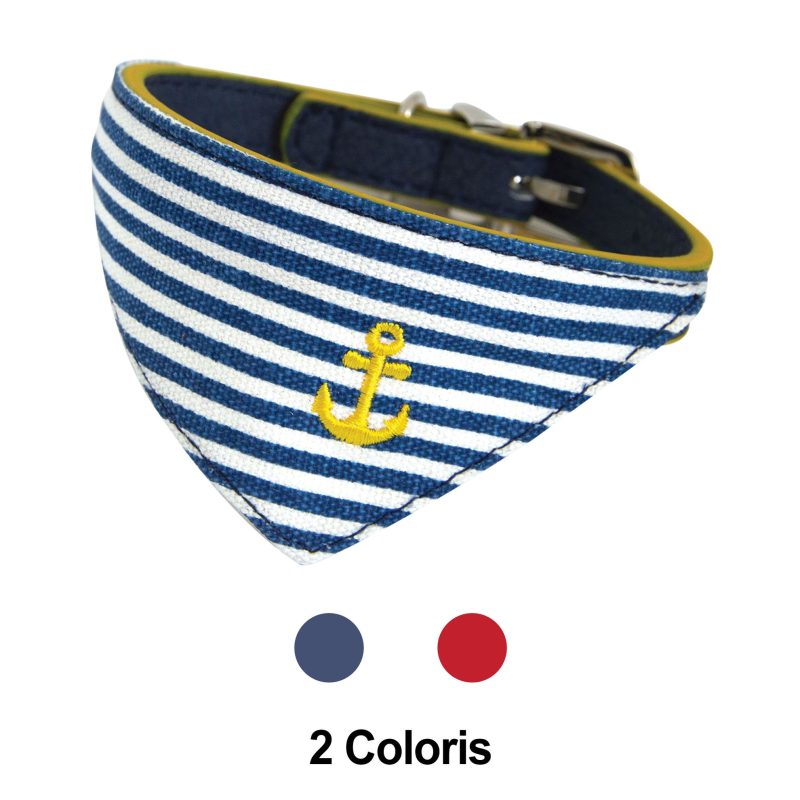 Collier Chien Doogy Matelot