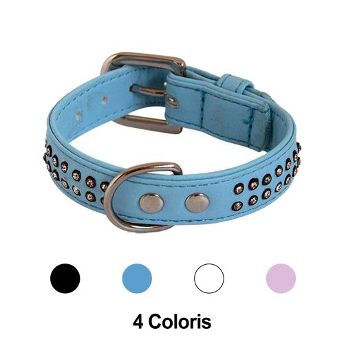 Collier Chien Glamorous 2 Rang de strass Doogy Glam